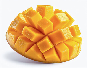 Minimalist Spiral Mango Cubes Isolated on White