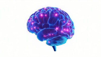 Neural network digital brain rotating animation video. Human cognition. Neuroscience study animated footage clip seamless HD motion graphics. Cognitive science. Mental processing concept