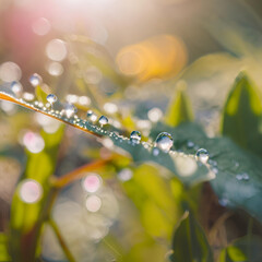 water drops on a leaf