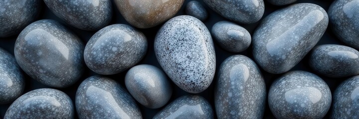 Smooth grey basalt, polished pebbles Natural stone texture background , photography, elegant, rustic