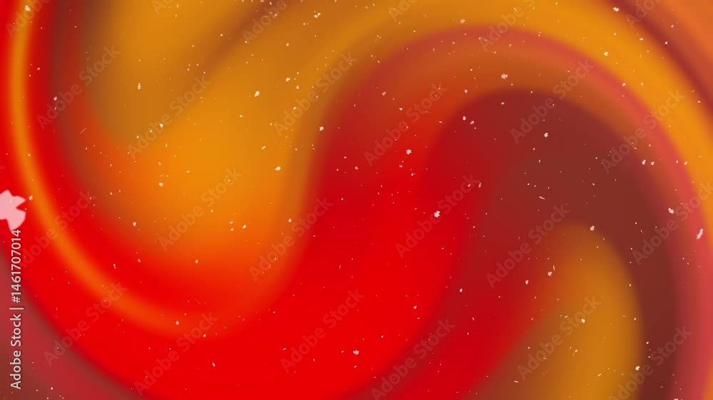 Poster red and yellow abstract swirl background. glowing motion with star particles. perfect for dynamic vi