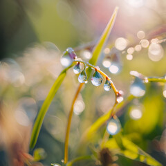 spring flowers in the morning