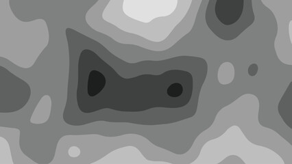 Layered Grayscale Topographic Map Background. Abstract Terrain Elevation Design