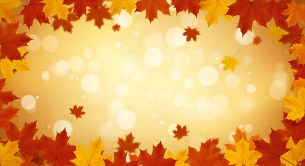 Fall Background with Vibrant Colors and Crisp Leaves