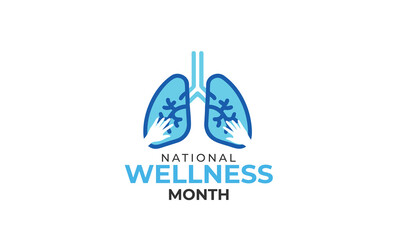 National Wellness Month. background, banner, card, poster, template. Vector illustration.