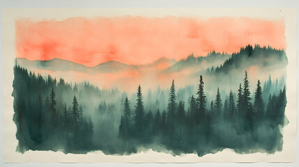 Fototapeta premium Misty Mountain Sunrise