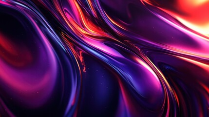 Abstract Liquid Metal Swirls: A Symphony of Purple, Pink, and Red Hues