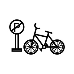 No parking icon on white background