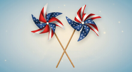 Patriotic pinwheels american independence day