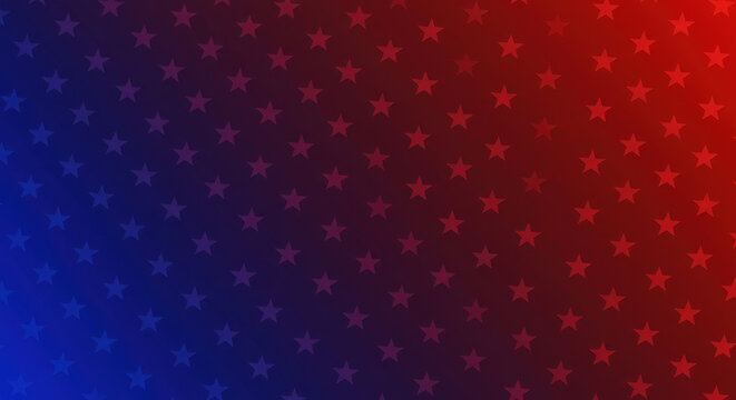 Patriotic stars red blue gradient background