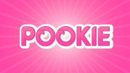 Pookie vector text effect with modern style design