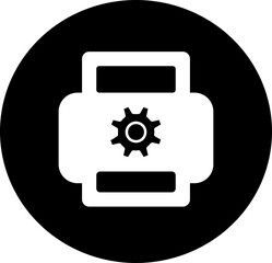 Obraz premium Printer Maintenance Setting Fill In Circle Icon