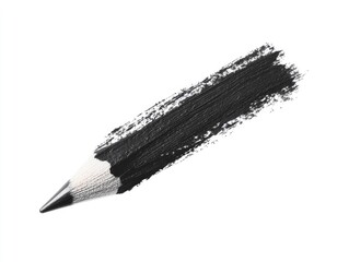 Black pencil with a smudged lead on white background.  Detailed graphite lead trails from the pencil point