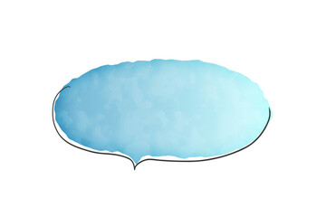 青のシンプルな水彩風の吹き出し