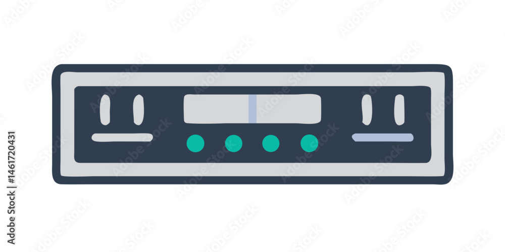 Poster control panel with display screen and indicator lights