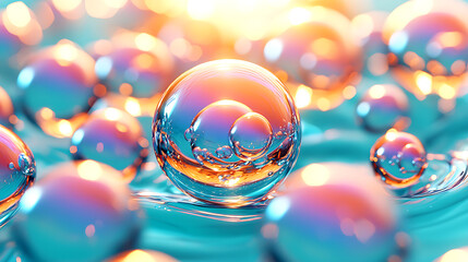 Rainbow Reflections on Clusters of Bubbles on a Wet Surface