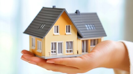 Miniature home in hand