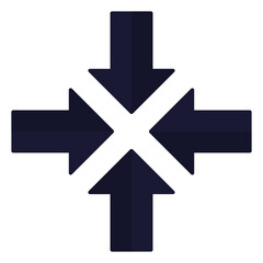 Four arrows flat icon isolated on white background.