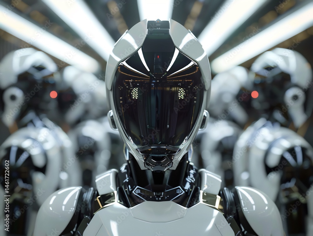 Poster robotic assembly line: a futuristic showcase of artificial intelligence