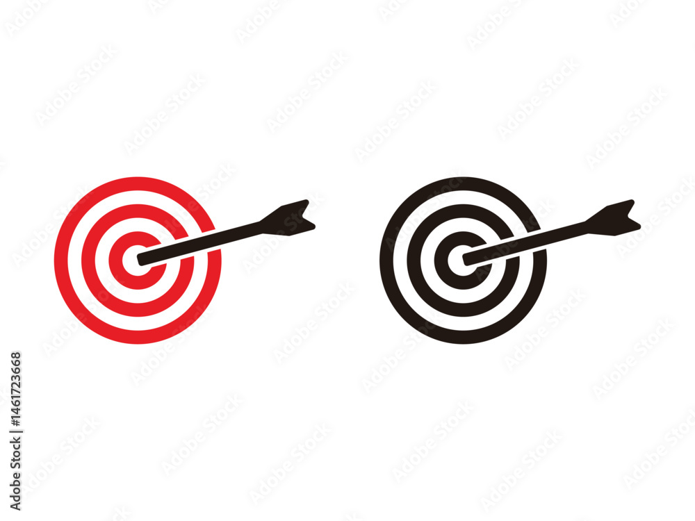 Poster silhouette archery target with arrow symbol icon design vector isolated transparent background