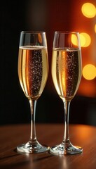 Sparkling champagne flutes, celebratory toast , shine, celebration, party