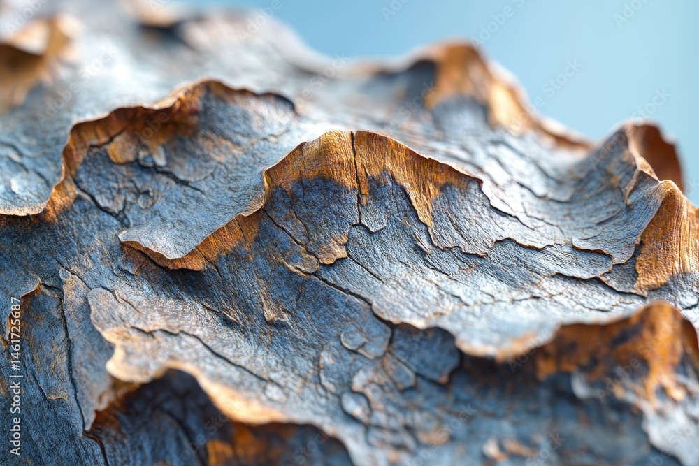 Aufkleber close-up view of textured bark surface patterns.