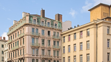 Typical neoclassical apartment builiding in the city of Lyon 