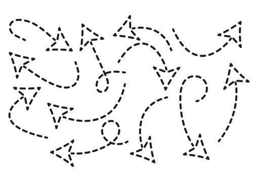 Dotted Curved Arrows Collection – Hand-Drawn Direction Icons