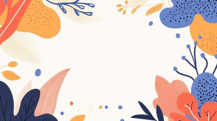 Abstract floral frame design with vibrant colors.