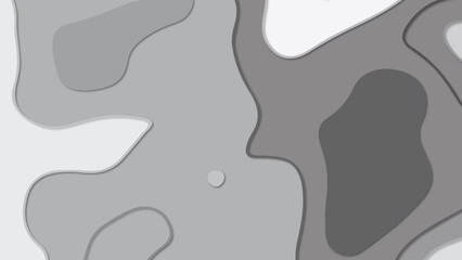 Layered Paper Cut Topographic Map. Minimal Gray Abstract Contour Background