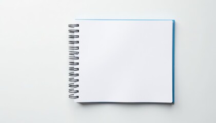 Notebook paper with blue lines and margin isolated on white background, school, stationary