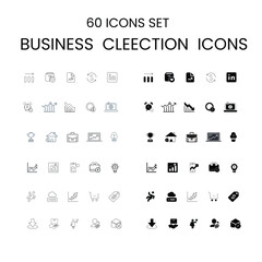 Business Icon collection Set Black and white 