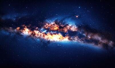 Fototapeta premium Stunning view of a spiral galaxy with vibrant colors and starry background