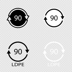 Obraz premium Composites recycling symbol LDPE 90 set.