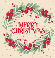 New  Wreath Design 2026 Merry Christmas with berries