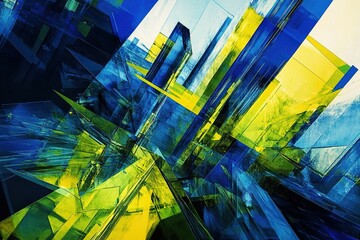 Abstract Geometric Shapes In Vibrant Colors