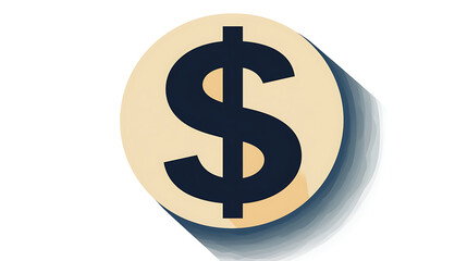 Obraz premium A dollar sign is shown in a shadow on a white background