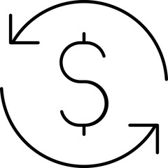 Money Circulation  In Outline Icon