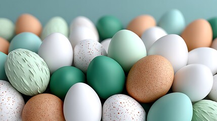 Pastel Easter Eggs Collection Springtime Colors Speckled Textured Designs