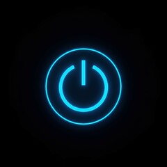 Glowing Neon Power Button On/Off Switch Symbol