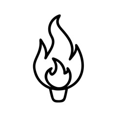 Fire Flame icon isolated on white