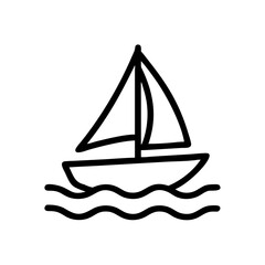 Sail boat icon isolated on white