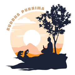 Elegant Buddha graphic with lotus and light  .eps