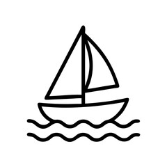 Sail boat icon isolated on white