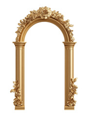 Obraz premium Ornate golden arch with detailed floral carvings in classic design