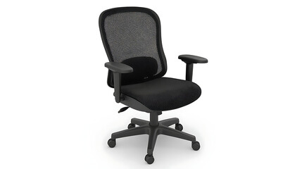 Fototapeta premium A black office chair with mesh fabric