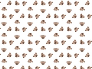 Cute Bear Faces Seamless Pattern