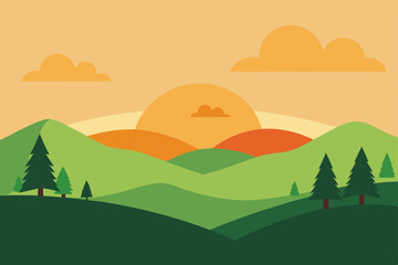 Obraz premium landscape with mountains and trees