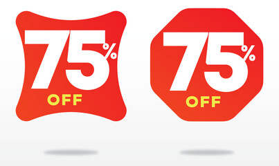 75% off. Commerce, positive, market, economy, sale, offer, store, market, value, tag, label, icon, sticker, profit. Value, price, discount