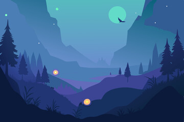 Fototapeta premium landscape with mountains and clouds